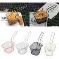 4pcs/set Frying Basket Stainless Steel Square Fried Food Filter Net