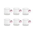 6pc Nordic Style Home Coffee Cups Heat Resistant Glass Teacups (c)