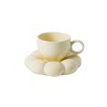 Nordic Flower Ceramic Coffee Cup Saucer Home Breakfast Tea Cup Set C