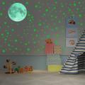 1 Set 30cm Moon,stars,dots,decal Kids Bedroom Fluorescent Stickers
