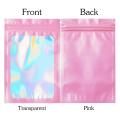 200 Pcs Smell Proof Mylar Bags Holographic Packaging Bags, Resealable