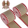 2 Rolls Buffalo Plaid Wired Edge Ribbons Wrapping Ribbon Rolls