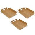 3x Luxury Desk Table Bamboo In Bed Bread Wooden Tray with Handles