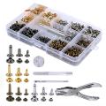 360 Sets Of Boxed Rivet Leather Paving+installation Tool Kit+pliers