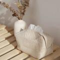 Linen Fabric Tissue Box Rectangle Container Table Home Decoration B