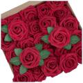 Artificial Rose Flowers,wine Red Roses Real Touch Foam Fake Rose Bulk
