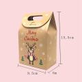 24pcs Christmas Candy Box Snowflake Kraft Paper Bag 4 Cartoon
