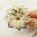 10pcs Flower Design Napkin Rings Metal Restaurant Wedding Decoration