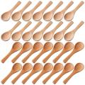 Small Wooden Spoons for Kitchen Cooking Seasoning Oil Coffee 30pcs