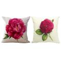 Vintage Floral/flower Flax Pillow Case Cushion Cover(rose Flower 1)