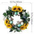 40cm Easter Wreath Easter Eggs Decoration Artificial Sunflower