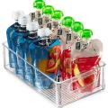 3pcs Organizer Bins with Handles Clear Plastic Food Storage Rack
