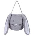 Plush Easter Bunny Basket for Gifts Storage(grey)