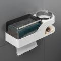 Wall-mounted Toilet Tissue Box with Ashtray Waterproof Paper Holder