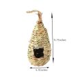 2 Pack Grass Bird Hut House Hanging Bird Nest Fiber Hand-woven