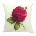 Vintage Floral/flower Flax Pillow Case Cushion Cover(rose Flower 1)