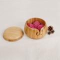 Yarn Bowl Handmade Crafted Bamboo Yarn Bowl with Removable Lid