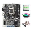 B75 Eth Mining Motherboard 8xpcie to Usb+i3 2120 Cpu+rgb Fan