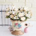 Rose Lily Artificial Silk Flowers for Bride Bouquet Home White