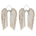 Macrame Wall Hanging Hand-woven Angel Wings Tapestry for Living Room