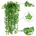 12pcs Artificial Ivy Vine Hanging Leaf Vine Family 84 Feet, Green