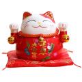 Lucky Cat Ornaments Savings Piggy Bank Ceramic Lucky Cat Red