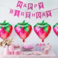 20pcs Strawberry Balloons Sweet Strawberry Foil Mylar Balloons