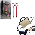 2 Packs Dog Cat Safety Seat Belt Adjustable Nylon Fabric Red
