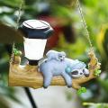 Led Solar Lamp Squirrel Sloth Hanging Resin Garden Pendan - Squirrel