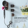 Walnut Wood Wall Mount Organizer Hair Dryer Holder Durable Easy