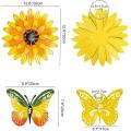 Metal Decor, 4pcs Flower&butterfly Art Decor, for Garden Fence, Porch