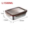 1500mlstainless Steel Lunch Box Sealed Food Fresh-keeping Boxes