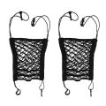 2pcs Pet Net Barrier,rear Seat Net Storage Bag, Net Barrier with Hook