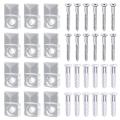 22 Sets Mirror Holder Clips Kit Crystal Clear Plastic Glass Retainer