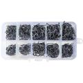 300pcs High-carbon Steel Barbed Fishing Hooks without Holes 3-12