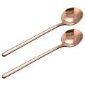 2 Pcs/set Coffee Scoop 304 Stainless Steel Coffee Spoon Rose Gold S