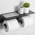 Space Aluminum Mobile Phone Tissue Holder Double Roll Wall Mounted