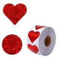 Glitter Red Heart Stickers Roll,heart Labels for Wedding(500pcs/roll)
