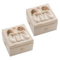 2x Sculpted Hand-painted Keepsake Box Reveals Love and Friendship