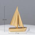 Creative Ins Light Luxury Sailing Resin Decorations, Gold