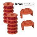 12 Pack Replacement Spool String Trimmer Line 10 Pack Spool and 2 Cap