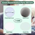 300 Sets 32mm Blank Button Badge Parts for Button Machine 58mm