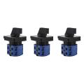 3x Ac660v 25a 3-position Momentary Changeover Switch Blue+black