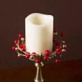 6pc Candle Rings for Pillars,red and Gold,small Wreaths for Christmas