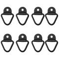 8pcs Cargo V-ring Tie-down Anchors Black for Trailers Flush Mount Pan