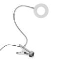 5w Led Reading Light 2level Brightness+2 Color Clip On Lamp (silver)