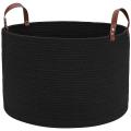 Large Basket for Storage Cotton Rope Woven Laundry Basket Round
