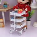 1/12 Scale Miniature Dollhouse Rolling Cart Storage Kitchen ,white