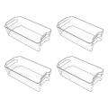 4 Pack Fridge Organiser Set,clear Plastic Bins,refrigerator Container