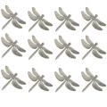 12 Pcs Dragonfly Napkin Rings, Zinc Alloy Napkin Buckle Silver Ring